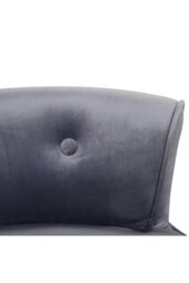 Rackhams Grey Velvet Low Backrest Dressing Stool with Log Color Legs - Grey - thumbnail 6