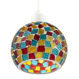 Rackhams Multi-Colour Geometric Mosaic Dome Pendant Ceiling Lighting Shade - thumbnail 5