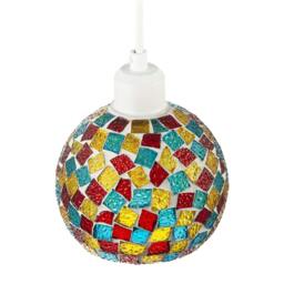 Rackhams Multi-Colour Geometric Mosaic Dome Pendant Ceiling Lighting Shade - thumbnail 3
