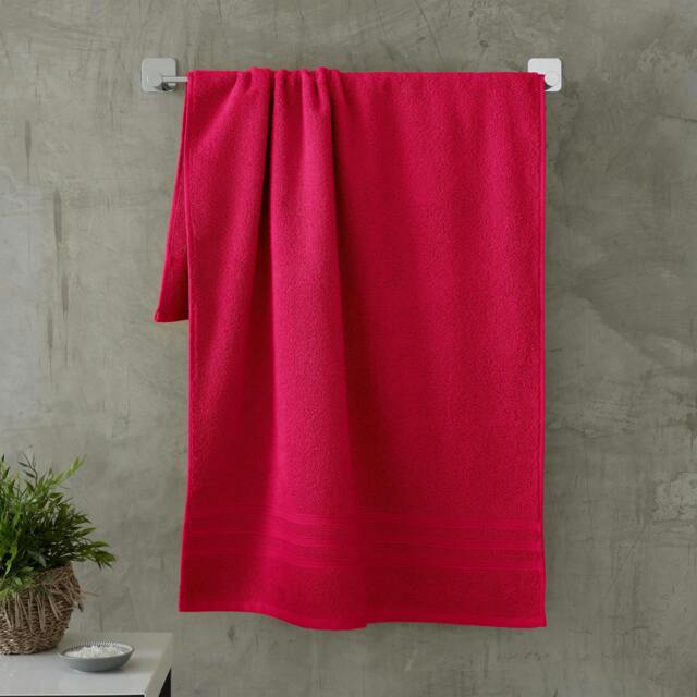 Rackhams Zero Twist Cotton Towel Hot Pink - Hot Pink - Hand Towel - image 1