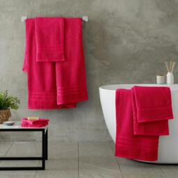 Rackhams Zero Twist Cotton Towel Hot Pink - Hot Pink - Hand Towel - thumbnail 3