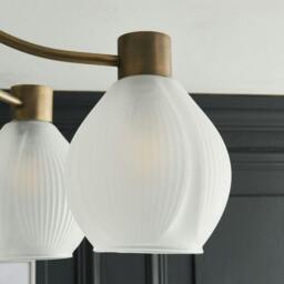 Rackhams Hamilton 5 Light Antique Brass Semi Flush Ceiling Light - thumbnail 4