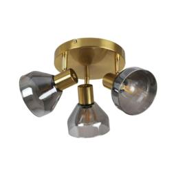 Rackhams Fosco 3 Light Round Plate Spot Brushed Brass Ceiling Light - thumbnail 3