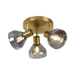Rackhams Fosco 3 Light Round Plate Spot Brushed Brass Ceiling Light - thumbnail 2