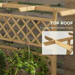 Rackhams Wooden Trellis Planter Box, Raised Garden Bed to Grow Vegetables, Herbs and Flowers, Natural Tone - thumbnail 4
