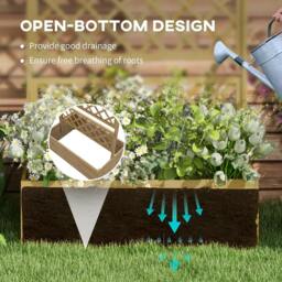 Rackhams Wooden Trellis Planter Box, Raised Garden Bed to Grow Vegetables, Herbs and Flowers, Natural Tone - thumbnail 5