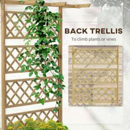 Rackhams Wooden Trellis Planter Box, Raised Garden Bed to Grow Vegetables, Herbs and Flowers, Natural Tone - thumbnail 3