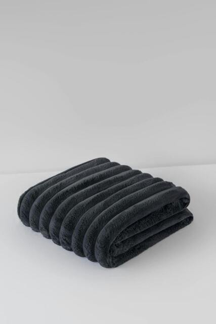 Rackhams Big Cord Teddy Charcoal Throw 150x200cm - image 1