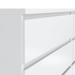 Rackhams Naia Wide Chest of 6 Drawers (3+3) in White High Gloss - White - High Gloss - Melamine - thumbnail 6