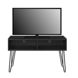Rackhams Owen Retro TV-Stand with 2 Shelves Black Oak - Black