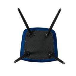 Rackhams Single Camden Modern Velvet Dining Chair with Armrests, Quilted Design & Black Metal Legs - Velvet - Blue - Modern - thumbnail 6