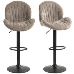 Rackhams Modern Bar Stools Set of 2, Swivel Counter Height Barstools - Cream - thumbnail 3