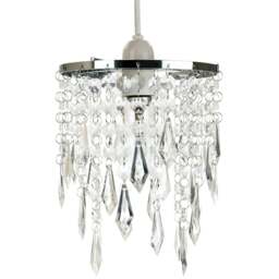 Rackhams Modern Waterfall Design Pendant Shade with Clear Acrylic Droplets and Beads - thumbnail 2