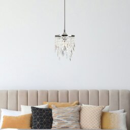 Rackhams Modern Waterfall Design Pendant Shade with Clear Acrylic Droplets and Beads - thumbnail 6