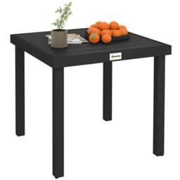 Rackhams 78 cm Garden Dining Table for 4, Square Outdoor Side Table, Black - thumbnail 2