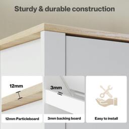 Rackhams Shoe Cabinet White Narrow Flip Drawers Adjustable Shelves Storage Cabinet - thumbnail 5