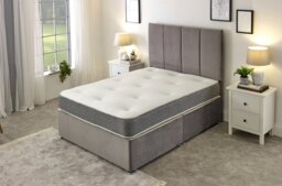 "Rackhams Cooltouch Core Tufted Mattress - 9"" Deep, Memory Fibre & Spring Support - Grey - 1 - 4ft Small Double Mattress (120cm x 190cm)"