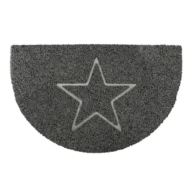 Rackhams Star Half Moon Doormat in Grey - Grey - Medium - image 1