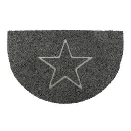 Rackhams Star Half Moon Doormat in Grey - Grey - Medium - thumbnail 1