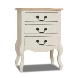 Rackhams Juliette Vintage Chic 3 Drawer Bedside Table - Champagne, Cream - thumbnail 4