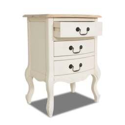 Rackhams Juliette Vintage Chic 3 Drawer Bedside Table - Champagne, Cream - thumbnail 5