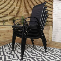 Rackhams Outdoor 4 Person Rectangular Glass Top Garden Dining Table Chairs Set - Outdoor Furniture Sets - thumbnail 5