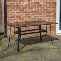 Rackhams Outdoor 4 Person Rectangular Glass Top Garden Dining Table Chairs Set - Outdoor Furniture Sets - thumbnail 2