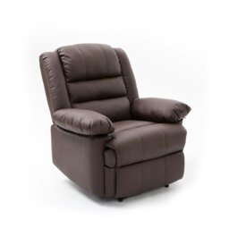 Rackhams Lisbon Home Lounge Leather Manual Recliner Armchair in Brown - Brown