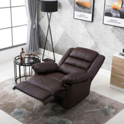 Rackhams Lisbon Home Lounge Leather Manual Recliner Armchair in Brown - Brown - thumbnail 3