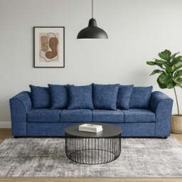 Rackhams Monaco Chenille Fabric 4 Seater Sofa - Blue