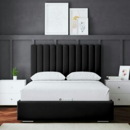 Rackhams Evangeline Divan Bed with Upholstered Headboard - Black - Double / 4ft6
