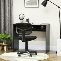 Rackhams Computer Desk Writing Table Study Workstation Storage - White - thumbnail 2