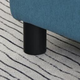 Rackhams Linen Fabric Footstool Ottoman Cube with 4 Plastic Legs, Blue - thumbnail 6