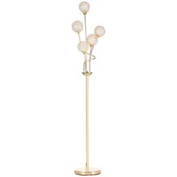 Rackhams Modern Floor Lamp with K9 Crystal Shade, 5 Light, Gold - thumbnail 2