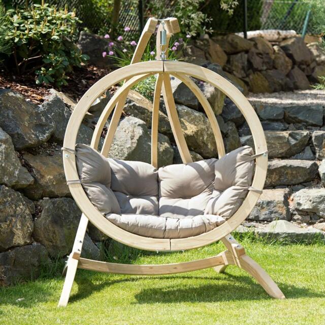 Rackhams Globo Hanging Egg Chair & Stand Set - Taupe - image 1