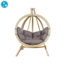 Rackhams Globo Hanging Egg Chair & Stand Set - Taupe - thumbnail 6