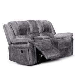 Rackhams Galaxy Plush Velvet Grey Electric Reclining Sofa Suite - thumbnail 2