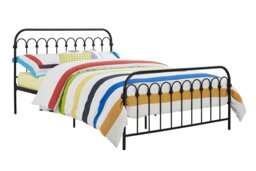 Rackhams Bright Pop Metal Bed Black - Double - thumbnail 1