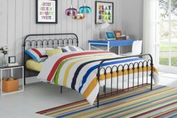 Rackhams Bright Pop Metal Bed Black - Double - thumbnail 2
