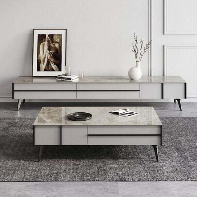 Rackhams Ohyama Living Room Table Set, Coffee Table, TV Stand - Coffee Table Only - Galaxy Grey - image 1