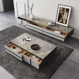 Rackhams Ohyama Living Room Table Set, Coffee Table, TV Stand - Coffee Table Only - Galaxy Grey - thumbnail 3