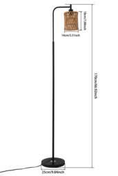 Rackhams Modern Cylindrical Rope Floor Lamp - Multi - One Size - thumbnail 2