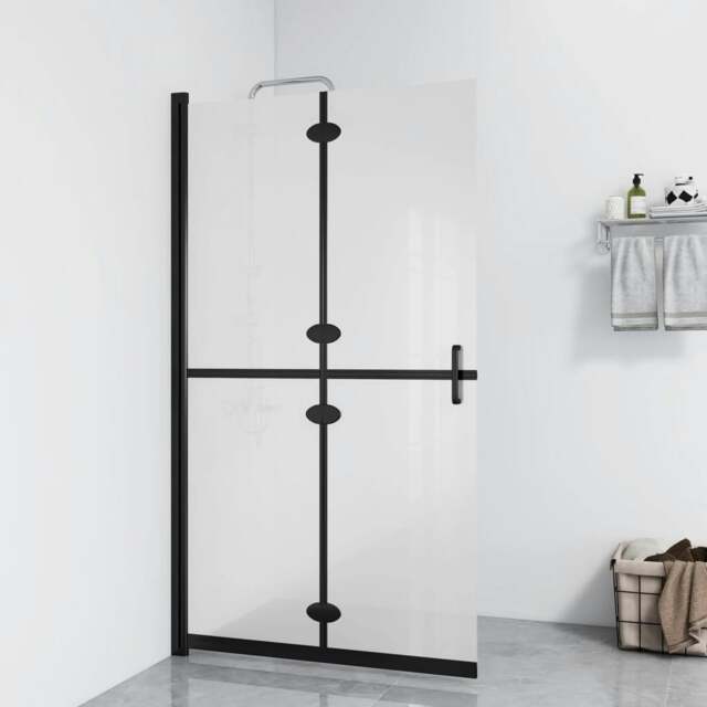 Rackhams Foldable Walk-in Shower Wall Frosted ESG Glass 120x190 cm