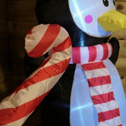 Rackhams 4ft (120cm) LED Christmas Inflatables Outdoor Penguin With Candy Cane Decorations - thumbnail 5