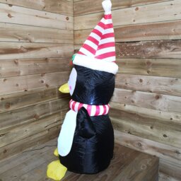 Rackhams 4ft (120cm) LED Christmas Inflatables Outdoor Penguin With Candy Cane Decorations - thumbnail 6