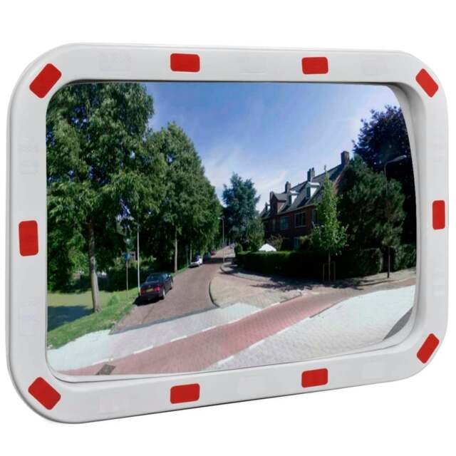 Rackhams Convex Traffic Mirror Rectangle 40 x 60 cm with Reflectors - image 1