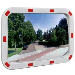 Rackhams Convex Traffic Mirror Rectangle 40 x 60 cm with Reflectors - thumbnail 1