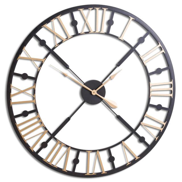 Rackhams Skeleton Wall Clock - Black/Gold - One Size - Black/Gold - 100% Mixed - image 1