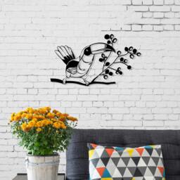 Rackhams Modern Metal Wall Art Toucan Home Ornament Decorative Minimalist Design Hanging Wall Sculpture, Black - Metal - Black - thumbnail 2