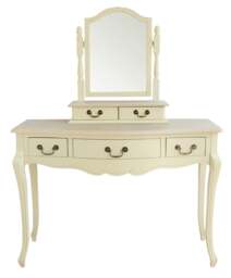 Rackhams Juliette Trinket Mirror, Wooden Dressing Table Mirror with Drawers - White - thumbnail 6